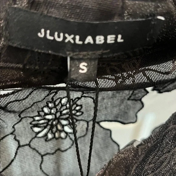 JLUXLABEL Black Sheer Floral top - Picture 4 of 5